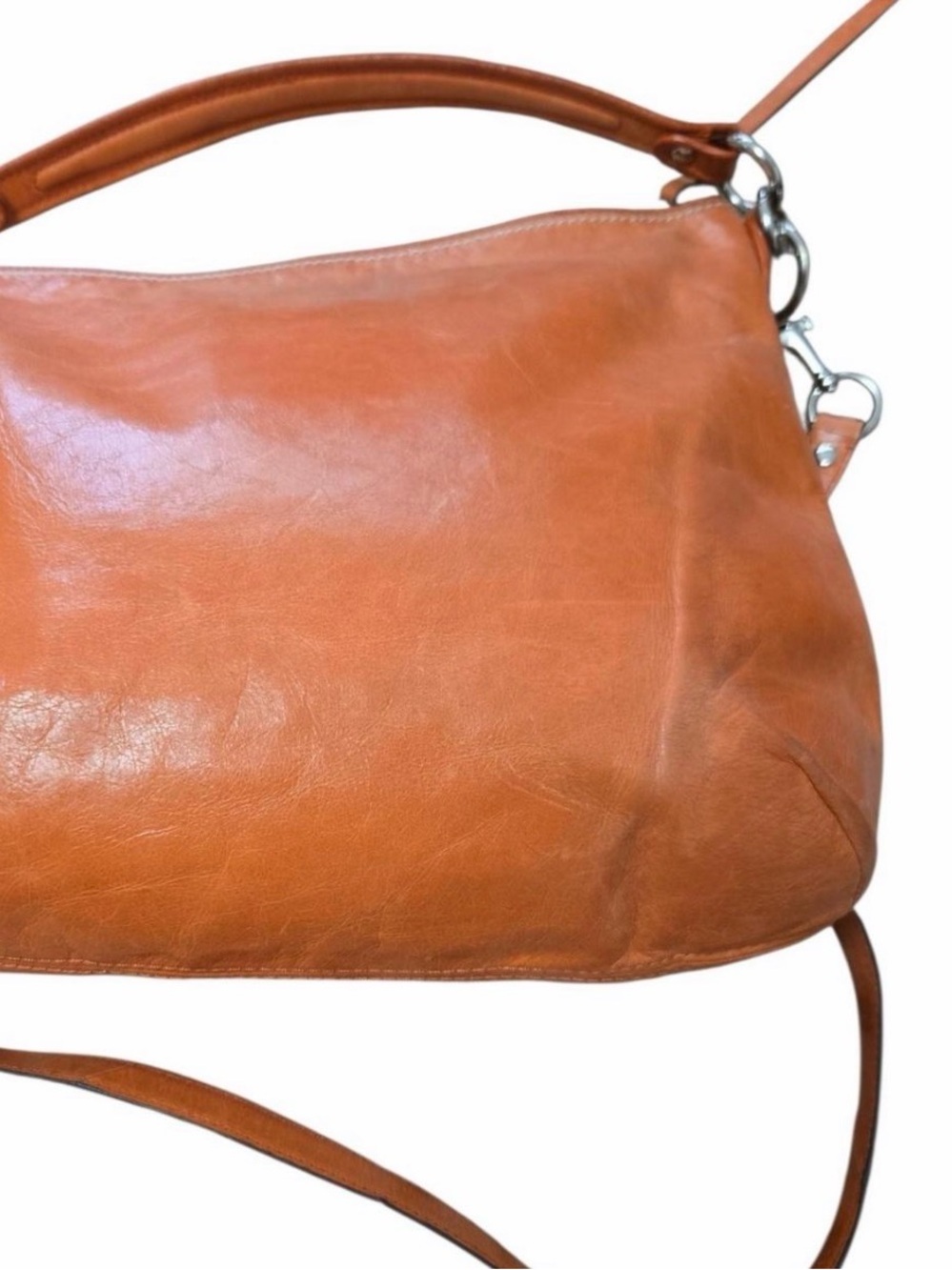 Coach Y2K 2 ways style poppy hobo bag tangerine waxed leather - Picture 5 of 7
